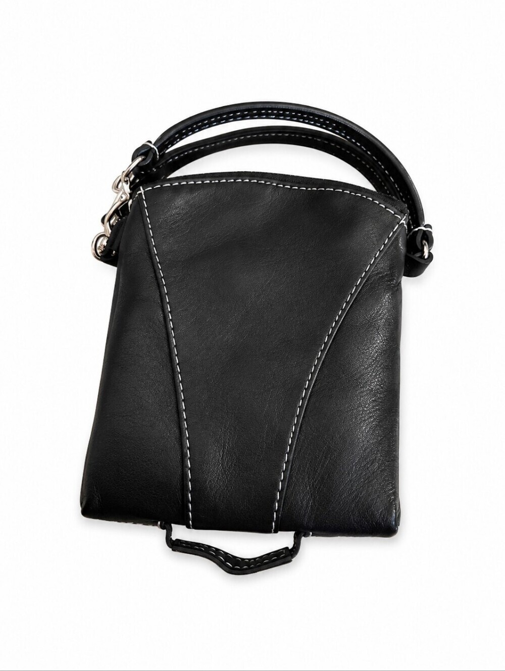 3/$30 VTG Black Leather Mini Folding Change Pouch